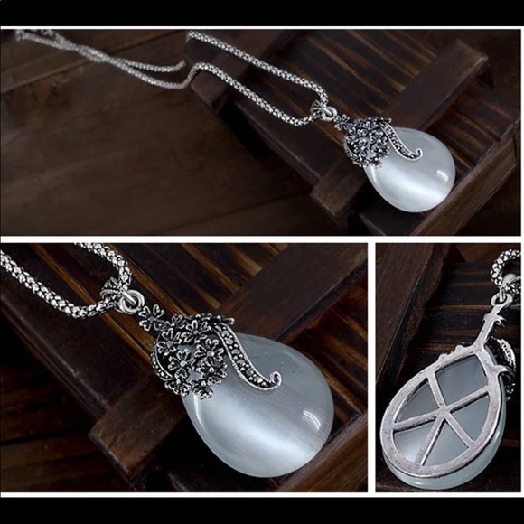 Vintage Elegant Silver Fashion Opal - Picture 4 of 5